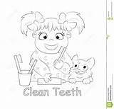 Teeth Brushing Denti Bambino Suoi Pulisce sketch template