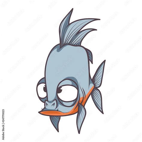 funny face piranha fish cartoon stock vector adobe stock