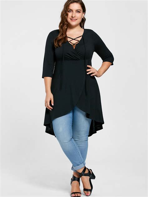 Wipalo Women Tops And Blouse Black Sexy V Neck Casual Long