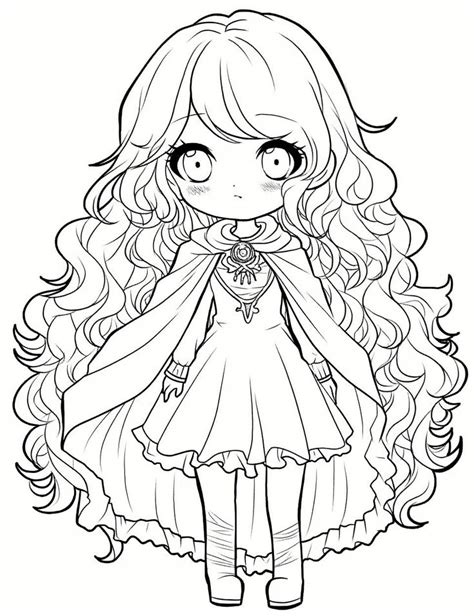 cute chibi girl coloring page