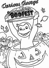 George Coloring Curious Halloween Pages Wecoloringpage Monkey Colouring Kids Print Choose Board Awesome sketch template