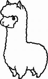 Coloring Pages Printable Cute Kids Cartoon Alpaca Llama Outline sketch template