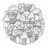 Mandala Mushrooms 30seconds Doodle Tip Seamless sketch template