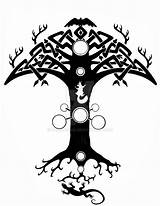 Yggdrasil Norse Rune Freyja Runes Valhalla Pagan Baum Celtic sketch template