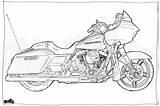 Glide Harley Road Davidson Clip Coloring Template Sketch sketch template