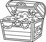 Chest Treasure Vector Coloring Clip Clipart Gold sketch template