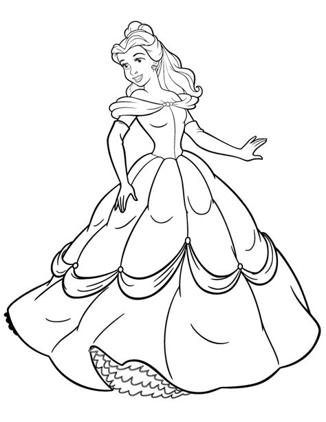 belle baby disney princess coloring pages