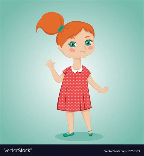 little red haired girl royalty free vector image