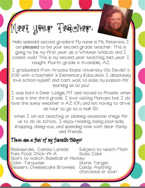 sample teacher letter  parents introduction