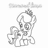 Coloring Pony Little Pages Tiara Color Diamond Mash Button Toddler Will sketch template