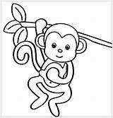Coloriage Monkeys Singe Colorier Singes Sympa Coloriages Preschoolers Enfant Justcolor sketch template