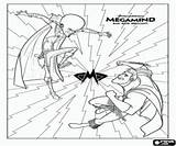 Megamind Metro Man Coloring Fight sketch template