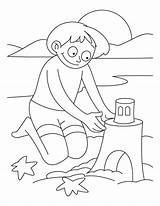 Coloring Sand Boy Making Castle Beach Landry Jarvis Sketch Template sketch template