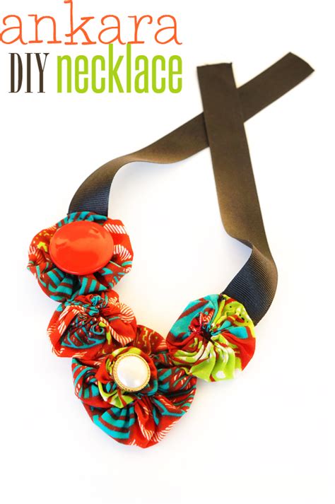 diy african infused fabric necklace