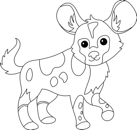 african wild dog kids coloring page great  beginner coloring book