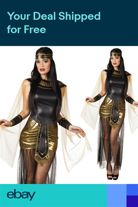 Womens Black And Gold Queen Cleopatra Costume Egyptian
