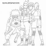 Naruto Team Lou Ma Lineart Deviantart Group sketch template