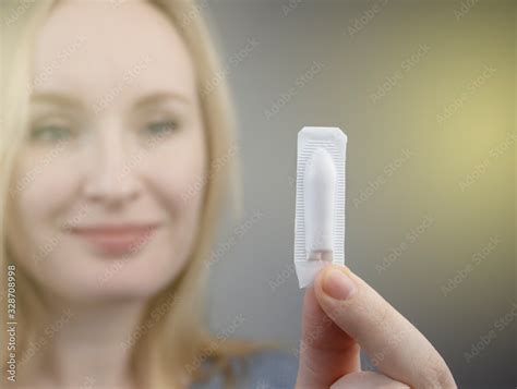 Vaginal Or Rectal Suppository In The Hands Of A Woman The Drug Is In