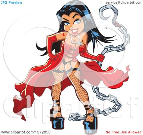 clipart of a sexy gothic pinup woman dominatrix holding a