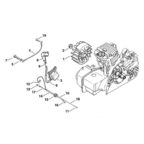 stihl ms  chainsaw ms parts diagram ignition system