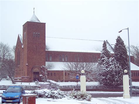 harborne church   snow  viewed   window  flickr
