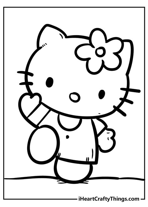 kitty coloring pages cute