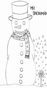 Coloring Snowman Mr Sheet Sheets Christmas sketch template