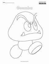 Coloring Goomba Nintendo Super Fun sketch template