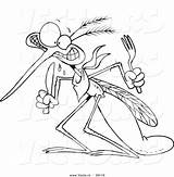 Mosquito Hungry Outlined Toonaday Getcolorings Musely sketch template