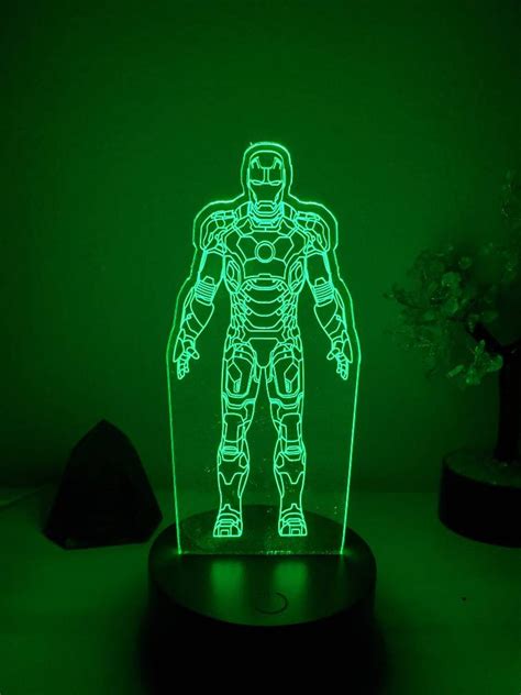 iron man  led night light usb color changeable remote etsy