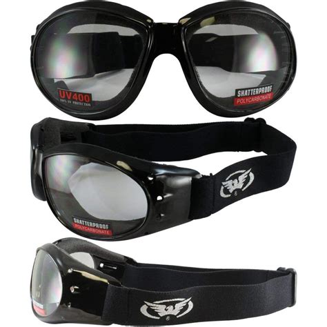2 Goggles Motorcycle Atv Riding Clear And Driving Mirror Glasses