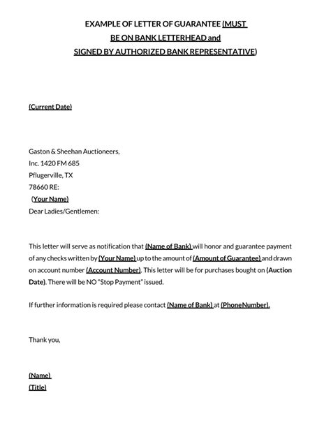 sample guarantee letter  hospital payment