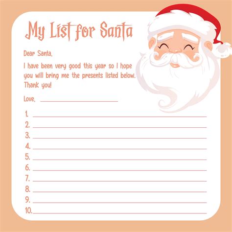 printable christmas list  santa     printablee
