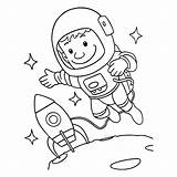 Astronauta Colorear Astronaut Wonder sketch template