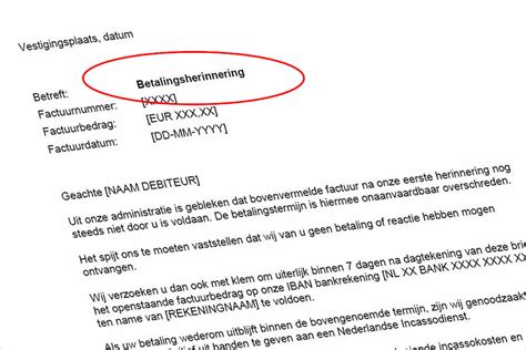 voorbeeldbrief betalingsherinnering factuurtips