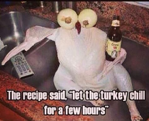 let the turkey chill for a few hours so it s chillin funny