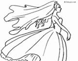 Coloring Wedding Veil Bride Dresses Pages Dress Coloringcrew Brides sketch template