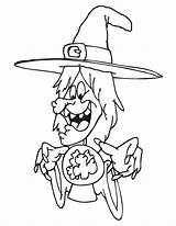 Witch Coloring Halloween Pages Kids Witches Drawing Drawings Cartoon Clipart Line Cliparts Coloring4free Colouring Ball Printable Old Creepy Library Di sketch template