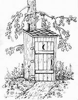 Outhouse Coloring Sketch sketch template