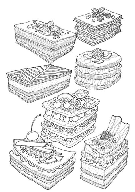 easy  print cake coloring pages coloring book pages food