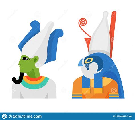 Ancient Egyptian God Osiris Cartoon Vector