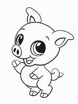 Coloring Cute Animals Pages Animal Baby Printable Outline Anime Kids Pig Tattoo Adults Animated Piglet Color Print Dog Cheerful Colorings sketch template