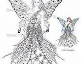 Coloring Fairy Pages Adult Fairies Digi Norma Tangles Fay Goddess Sheet Template Book Popular Items Colorin Burnell 8x10 Beautiful sketch template
