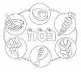 Passover Coloring Pesach Seder Plate Pages Haggadah Kids Haggadot Choose Board Neon Crafts sketch template