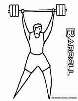 Coloring Pages Sports Kids Colouring Sport Cliparts Drawing Cartoon Liger Lifting Athletes Weights Barbell Clipart Easy Man Clip Daddy Barney sketch template