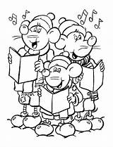 Christmas Coloring Pages Singing Songs Song Mice Singers Printable Colouring Print Cartoon Kids Disney Color Book Rats sketch template