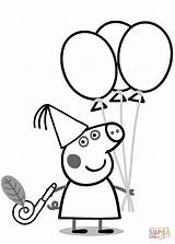 Coloring Pig Peppa Pages Ballons sketch template