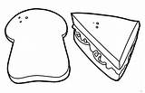 Coloring Bread Sandwich Toast Pages Slice Slices Kids Drawing Healthy Recipes Food Getdrawings Template Sheet Choose Board sketch template
