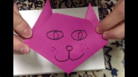 faire  chat en origami pliage animal youtube