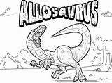 Dinosaur Allosaurus Coloring Pages Drawing Printable Unicorn Color Dinosaurs Visit Getdrawings Games sketch template